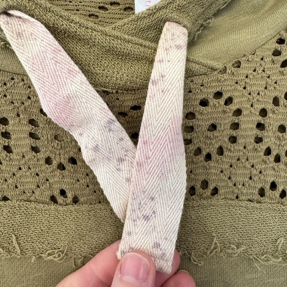 Daily Practice Olive Green Lace Panel Women's Hoodie / xsmall - Picture 2 of 12